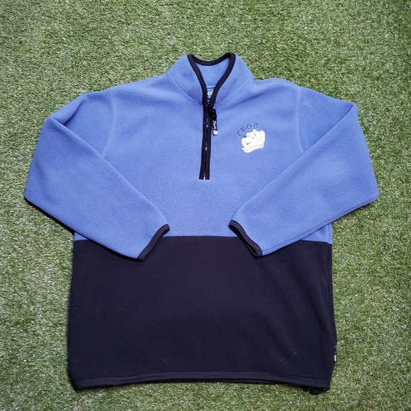 Disney Sweaters - Vintage Disney Sweater Womens Small Gray Pooh Fleeece Pullover 1/4 Zip H1